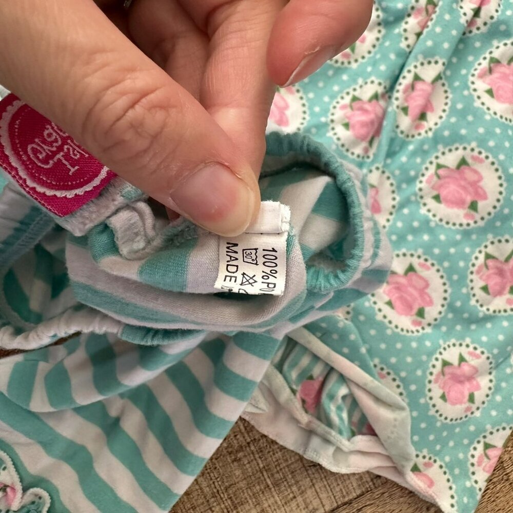 Isla Grace Toddler Girls' 2-3T Striped & Polka Dot Pajama Set With Ruffles - Picture 7 of 10